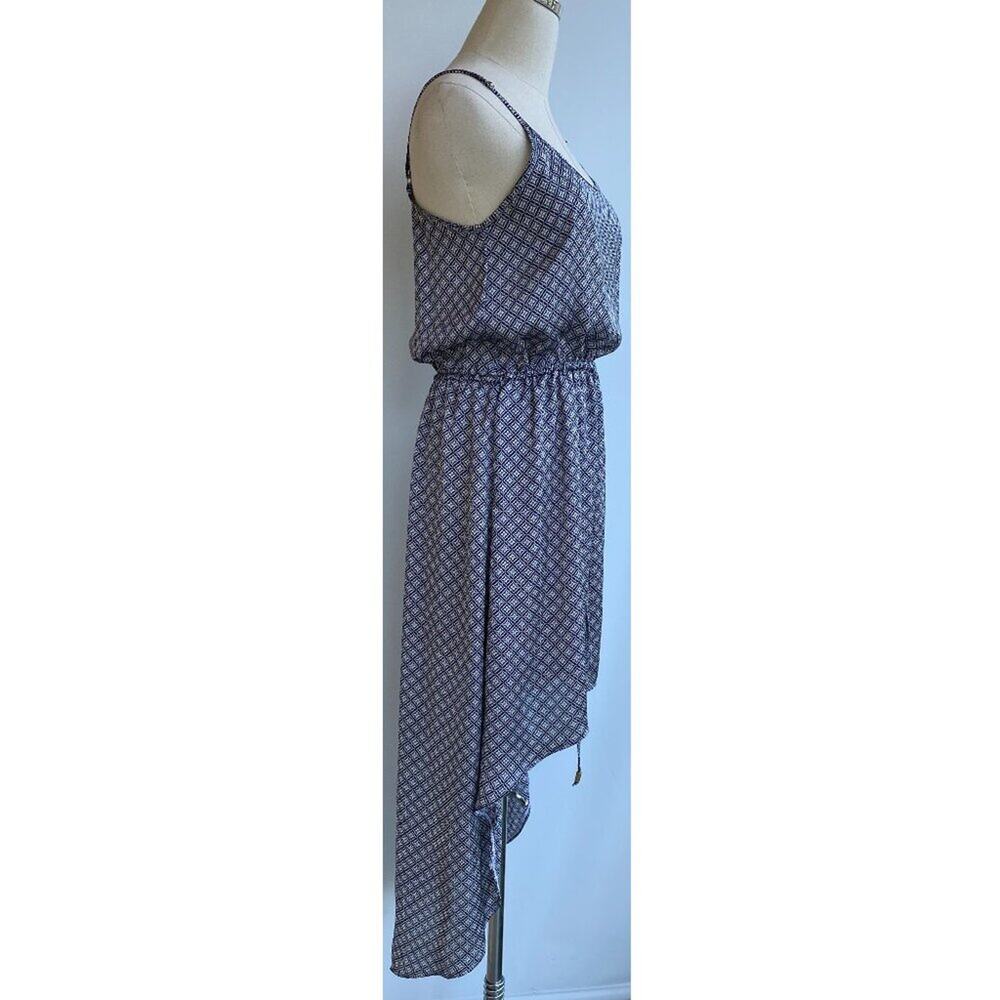 OndadeMar High Low Dress Geometric Navy Light Silver size M